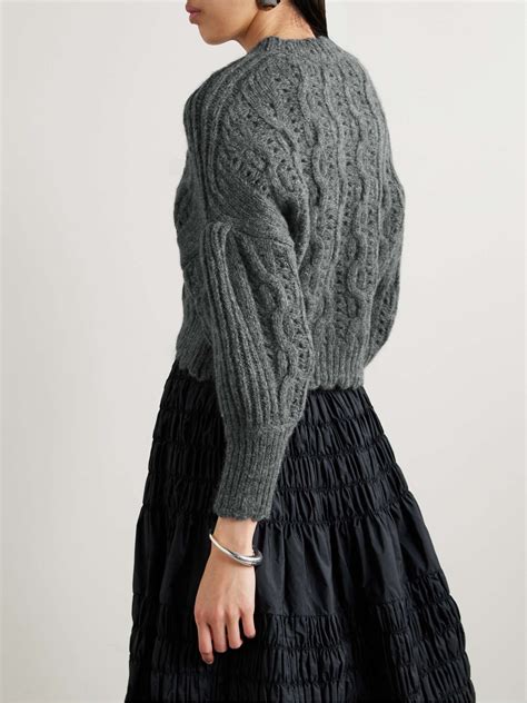 Cable Knit Alpaca Blend Sweaterdress 